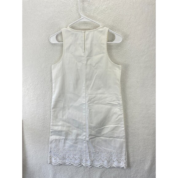 J.Crew Denim Shift Dress Women’s 2 Blue Eyelet Hem Casual Sleeveless NWT - Picture 6 of 7